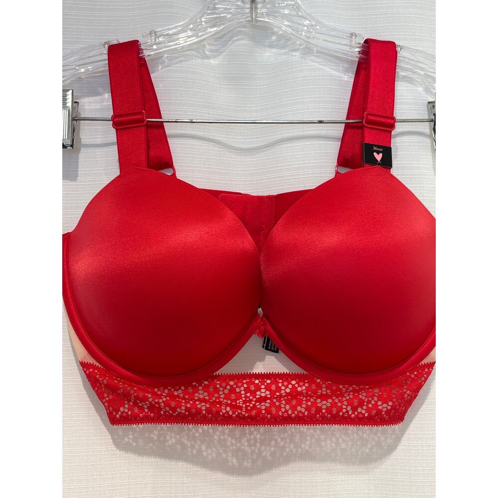 NWT VICTORIAS SECRET Very Sexy Push Up Wide Strap Bra Bombshell Red 36DD